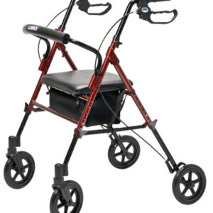 Set n' Go Wide Rollator Ht Adj Burgundy