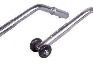 Anti-Tippers (pr) w/Wheels Universal Adj Chrome